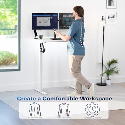 VIVO White 43 x 24 in Standing Desk - Image 4