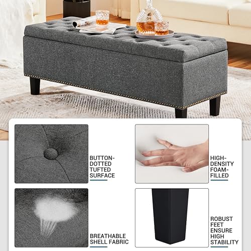 Yaheetech 49in Storage Ottoman Coffee Table - Image 5