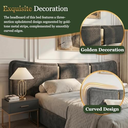 Queen Size Upholstered Bed Frame - Image 4