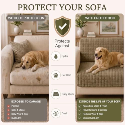 Smiry Velvet Couch Cover for Dogs, Non Slip Soft Sofa Protector for Pets - Image 5