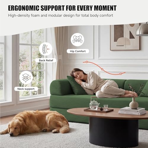79" Convertible Futon Sofa Bed, 5-in-1 Boneless Couch - Image 4