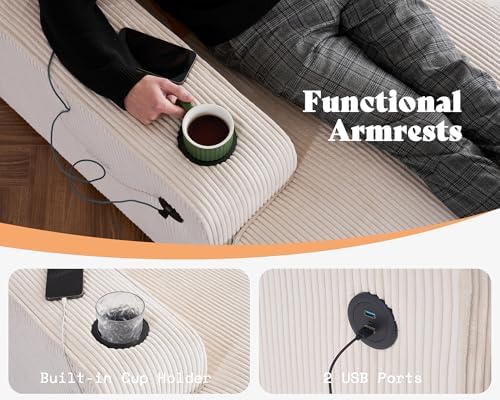 112" Sectional Couch, U Shaped Couch - Image 3