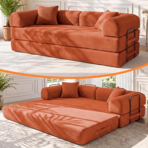 79" Memory Foam Sofa Bed, Convertible Futon Boneless Couch by KSTNLUXQ