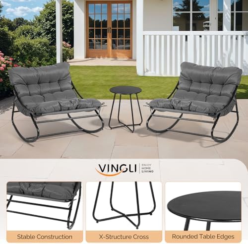 VINGLI Rocking Patio Chairs Set of 2 - Image 4
