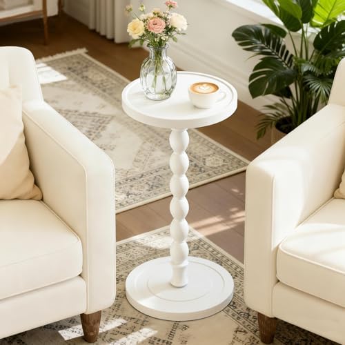 Small Round Side Table, Rubberwood‌ Drink Table - Image 2