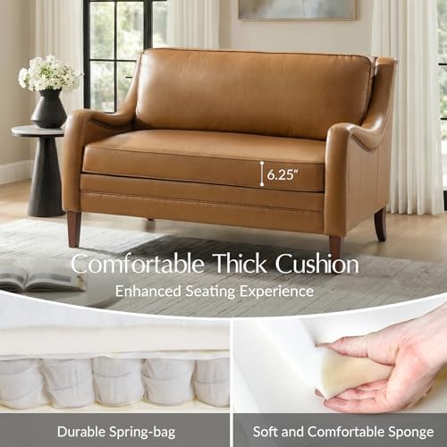 HULALA HOME Faux Leather Loveseat Sofa - Image 6