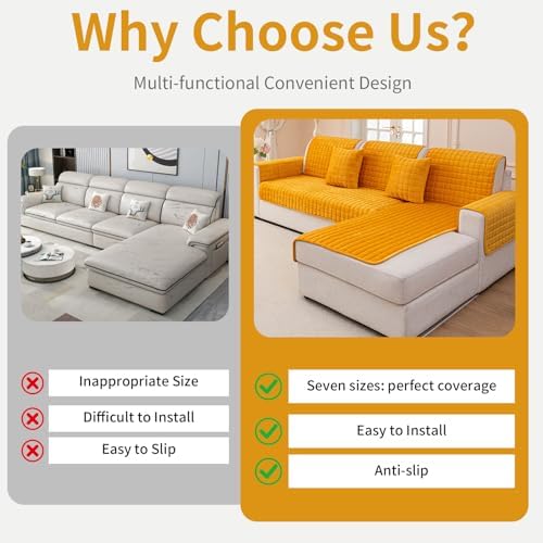 Sectional Velvet Couch Covers for 1 Seat, 27.6"x27.6" - Image 5