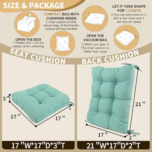 BUYUE Chair Cushion Set for Rocking Chair, Back Pillow & Seat Cushion - Image 2