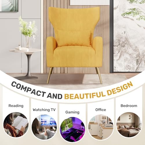 Nalupatio Velvet Accent Chairs Set of 2 Modern High Back Armchair Arm Chair - Image 4