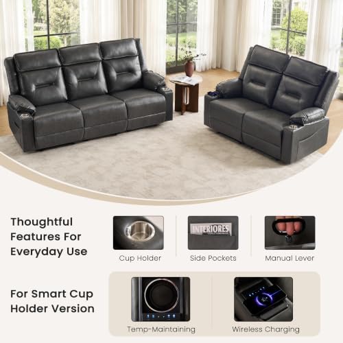 3-Piece Living Room Recliner Sofa Set, Loveseat & 3-Seater Couch - Image 4