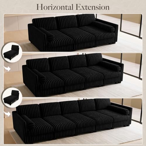 Belffin Oversized Cloud Deep Seat Sectional Sleeper Sofa Bed Corduroy Couch. - Image 7