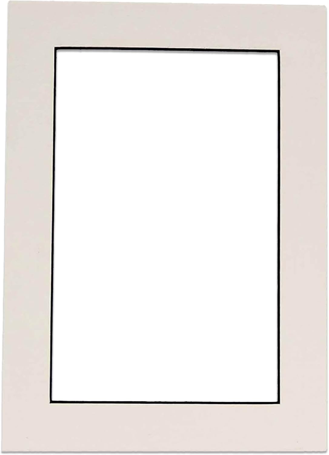 Pack of 25 Acid Free 8x10 Mats Bevel Cut for 6x8 Photos - White with Black Core Precut Matboards for Pictures, Photos, Framing - 4-ply Thickness