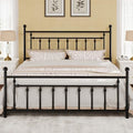 SHA CERLIN 14" King Size Metal Platform Bed Frame/Victorian Headboard and by SHACERLIN