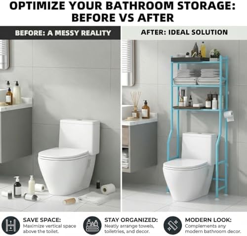GloTika 3-Tier Over Toilet Storage - Image 7