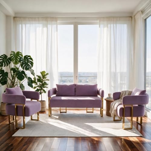 YISHENG Loveseat Sofa and 2 Accent Chairs, Comfy 3 Piece Sofa Couch - Image 4