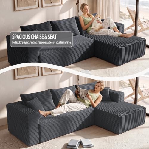 93" Boneless Couch, Modular Sectional Sofa - Image 4