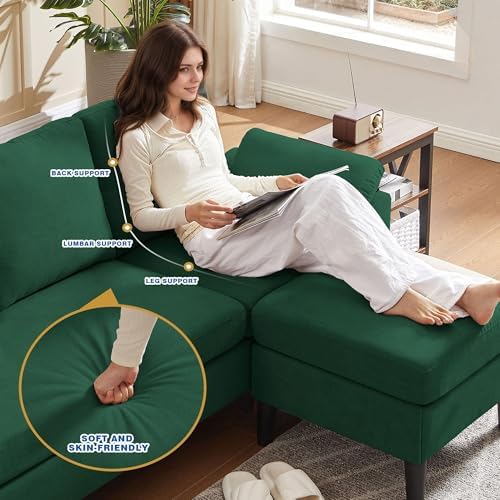 80" Sectional Sofa Couches, 3-Seater Reversible Couch - Image 6