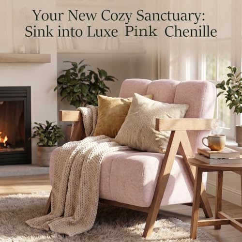 Gaussen Modern Accent Chair for Living Room Bedroom, Comfy Chenille Reading - Image 5