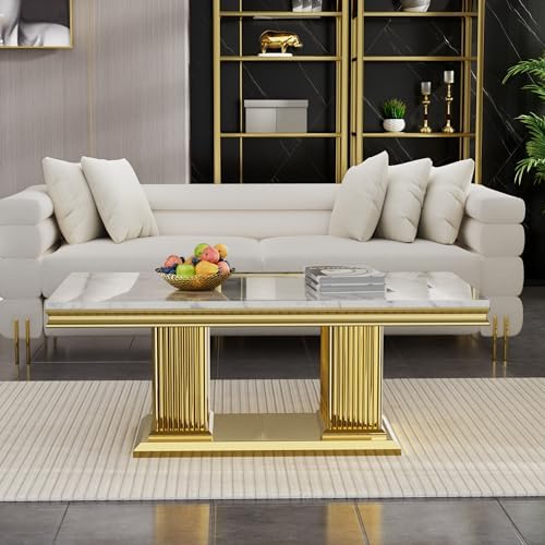 47inch Faux Marble Coffee Table by Henf