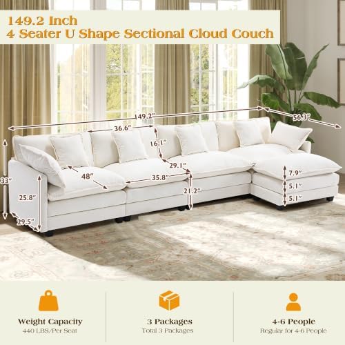 Hanherry Modular Sectional Sofa, Cloud Couch - Image 7