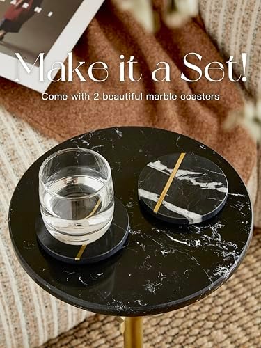 Adjustable 10" Black Marble Drink Table - Image 6