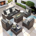 Patio Furniture Set with 44'' Fire Pit Table by VonzoyHome