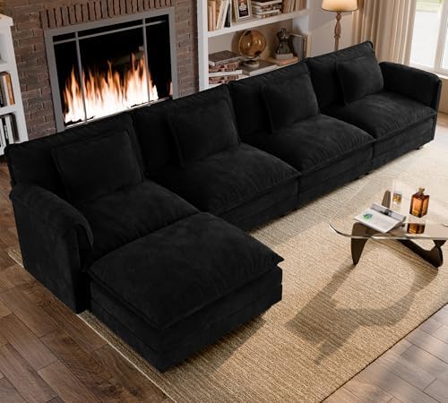 ELUCHANG 153" Oversized Modular Sectional Sofa, Comfy Chenille Cloud Couch by ELUCHANG