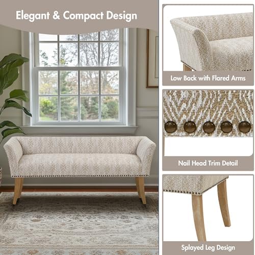Madison Park Accent Bench for Living Room, Upholstered - Image 4