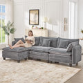 Corduroy Cloud Couch Modular Sectional Sofa, Oversized Deep Seat Modern by VBONDA