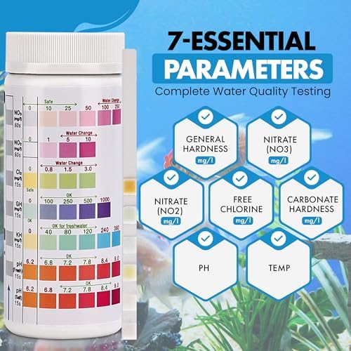7 in 1 - Aquarium Test Strips | 100 Fast & Accurate Strips | Fish Tank - Image 2