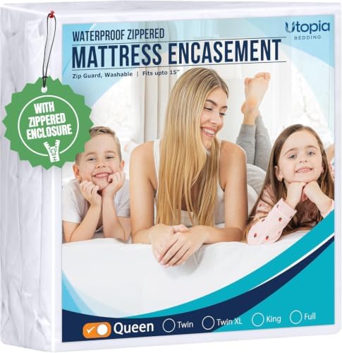 Utopia Bedding Waterproof Mattress Protector Queen Size, Zippered Mattress by UTOPIABEDDING
