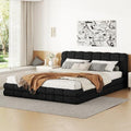 SOFTSEA Queen Size Upholstered Platform Bed, Fleece Floor Bed by SOFTSEA