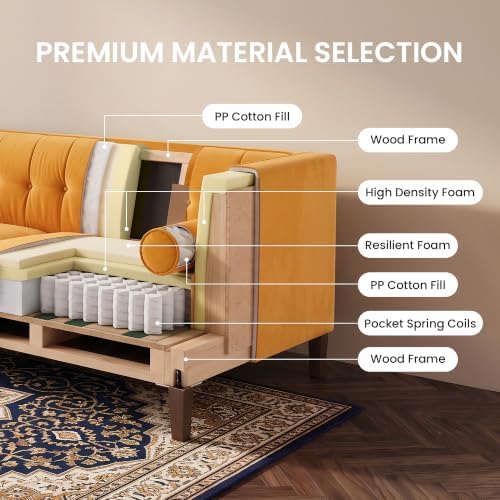 78" Velvet Sofa, 3 Seater Couch - Image 5