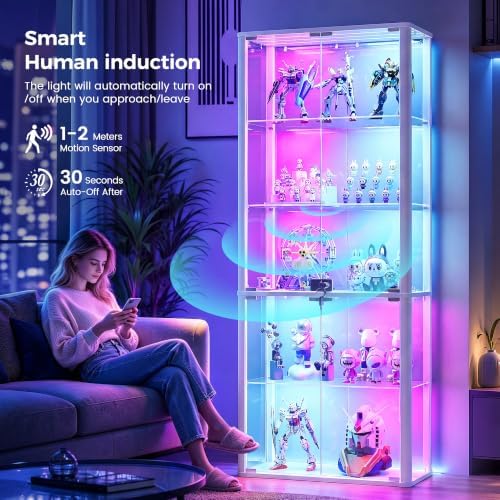 Lvifur 5-Tier Glass Display Cabinet - Image 3