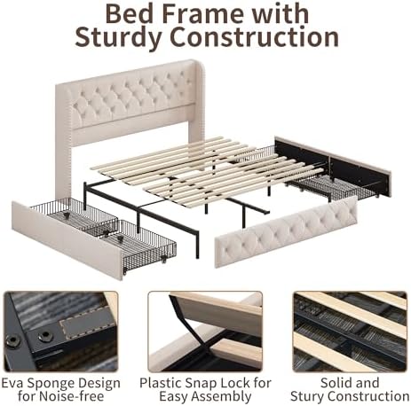BRELTAM King Size Bed Frame - Image 4