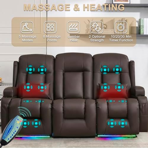 URRED Power Loveseat Recliner Sofa - Image 5