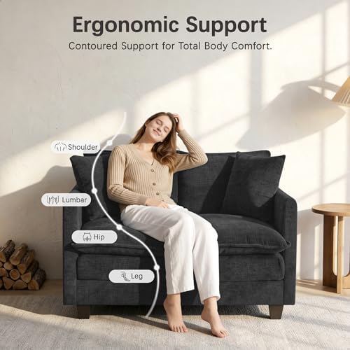 52'' Loveseat Sofa with Ottoman, Cloud Sofa Couch - Image 5