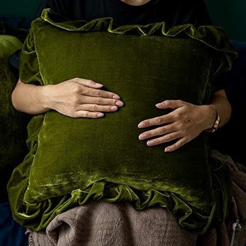 Glory Season Velvet Throw Pillow Cover Soft Decorative Luxurious Solid Square - Image 3