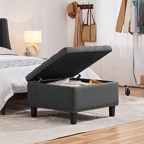 Yaheetech 28in Square Storage Ottoman Coffee Table - Image 2