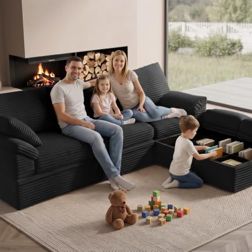 Boneless Couch with Storage, 48.6" Extra Deep-High Seat Modular Sectional Sofa - Image 7