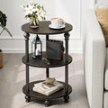 Round Small End Table with Classic Turned Legs, 3 Tier Oval Accent Table by RISWER