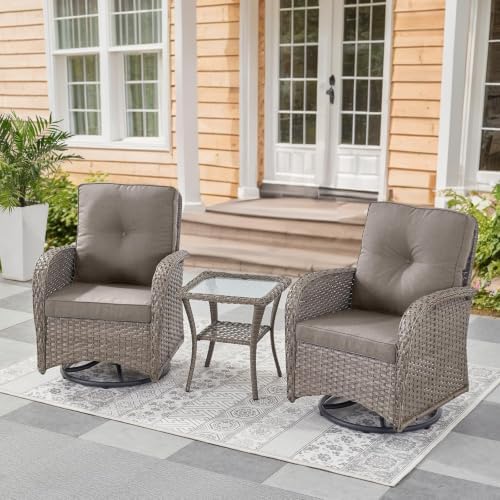 Belord Swivel Patio Chairs Wicker Set by Belord