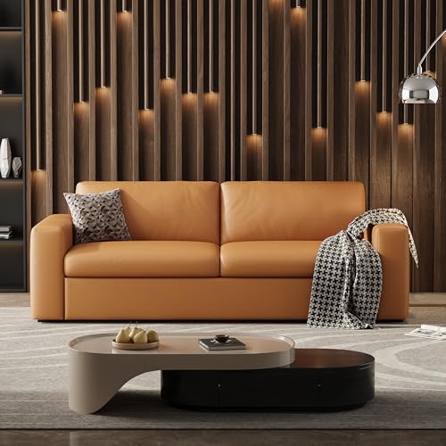 82.7'' Leather Sofa, 3-Seat Comfy Sectional Couch - Image 3
