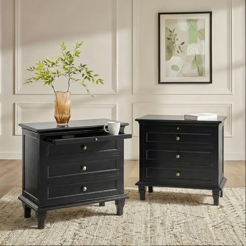 HULALA HOME Farmhouse 3 Drawer End Table by HULALAHOME