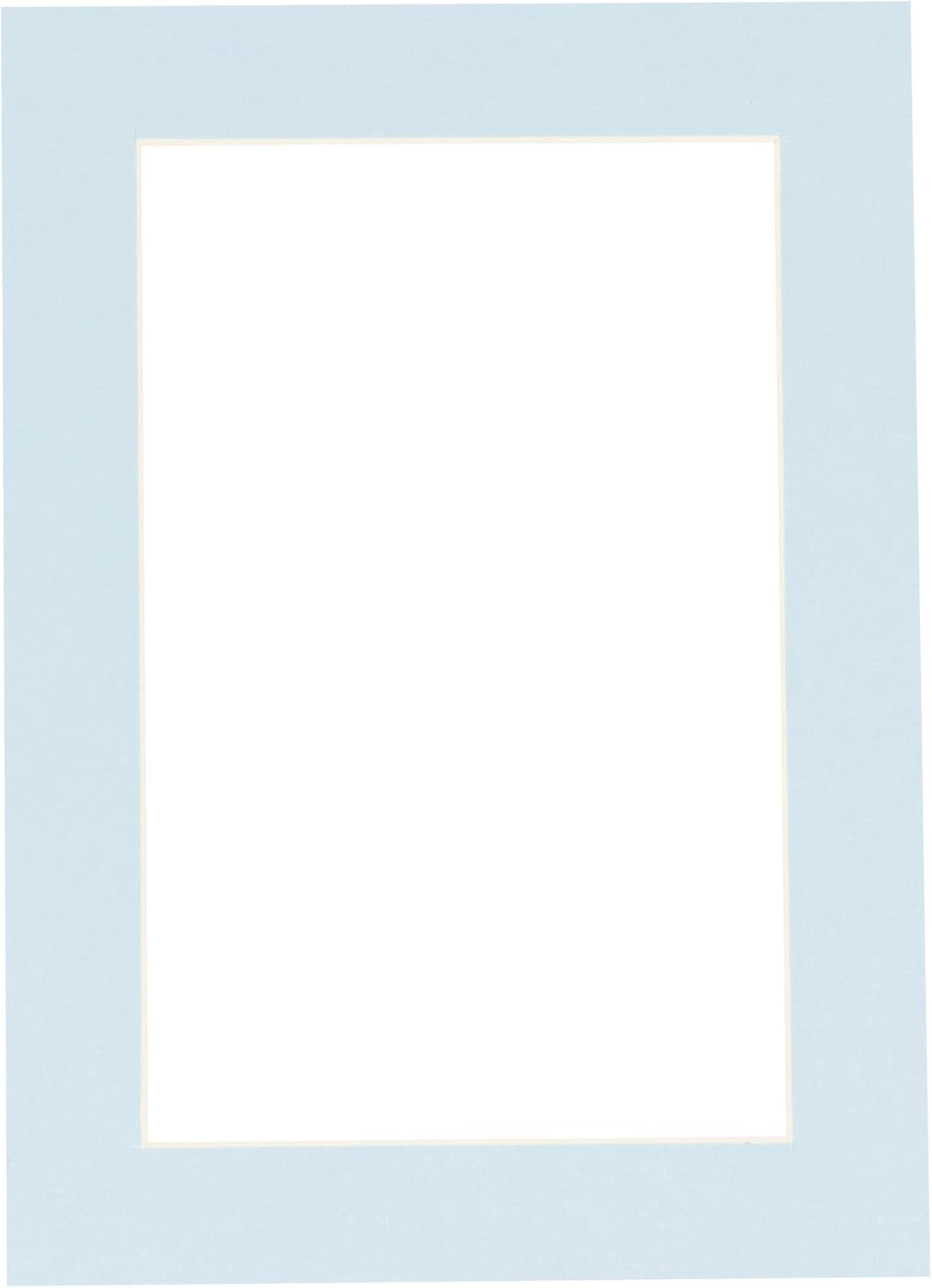 8x10 Mat Bevel Cut for 5x8 Photos - Acid Free Baby Blue Precut Matboard With Backing Board and Crystal Clear, Self Seal Photo Mat Bag - For Pictures, Photos, Framing - 4-ply Thickness