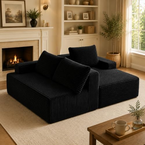 96" Boneless Sectional Sofa Cloud Couch - Image 5