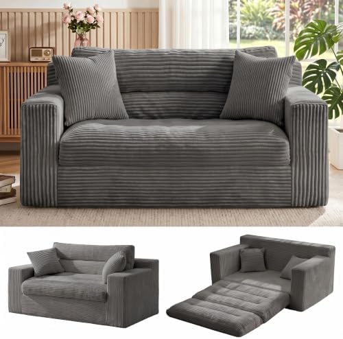 Erament Boneless Loveseat Sofa Couch, 2 in 1 Convertible Sofa Bed by Unknown