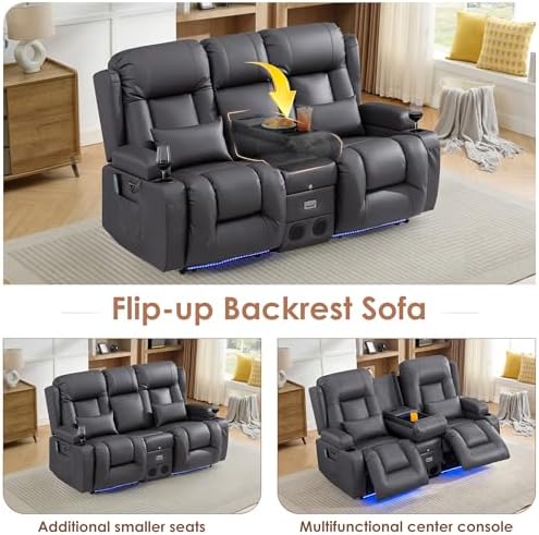TUNYI Wall Hugger Loveseat Recliner Sofa - Image 5