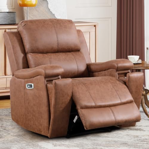 CANMOV Electric Power Recliner Chair Set of 2, Faux Leather Recliner Chair - Image 6