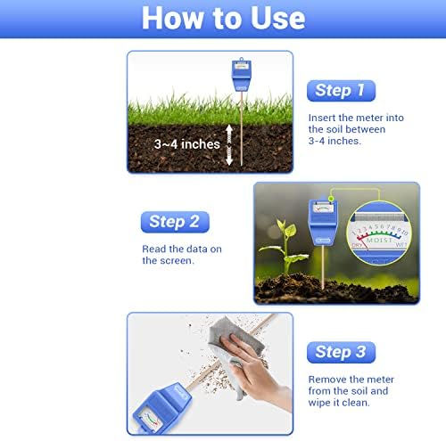 Dr.meter Soil Moisture Meter for Plants, Plant Water Gauge Test Kit - Image 3